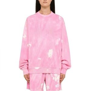 Sporty & Rich Tie Dye Women’s Pink Cotton Sweatshirt Size XS